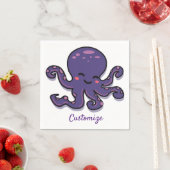 Niedlicher Lila Oktopus Thunder_Cove Serviette (Beispiel)