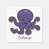 Niedlicher Lila Oktopus Thunder_Cove Serviette (Vorderseite)