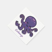 Niedlicher Lila Oktopus Thunder_Cove Serviette (Ecke)