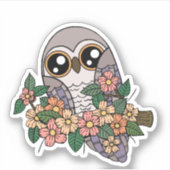 Niedlicher Lila Owl-Aufkleber Aufkleber (Vorderseite)