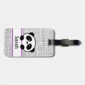 Niedlicher Lila Panda-Gepäckträger Gepäckanhänger (Rückseite horizontal)