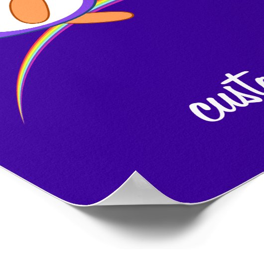 Niedlicher Lila Pinguin Poster (Ecke)