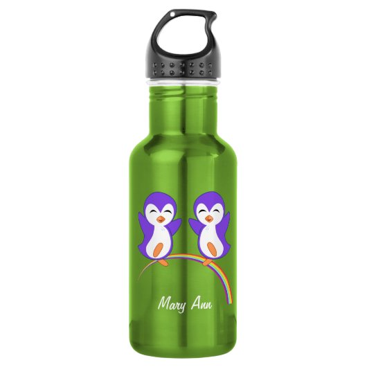 Niedlicher Lila Pinguin Trinkflasche (Vorderseite)