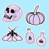 Niedlicher Lila Pumpkettensticker Aufkleber