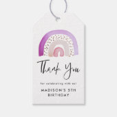 Niedlicher Lila Regenbogen Geburtstag Geschenkanhänger (Vorderseite)