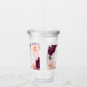 niedlicher lila rosa, blumeneleganter Lehrer Acryltrinkbecher (Rechts)