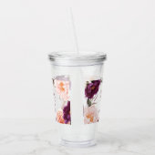 niedlicher lila rosa, blumeneleganter Lehrer Acryltrinkbecher (Links)