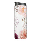 niedlicher lila rosa, blumeneleganter Lehrer Thermosbecher (Nach rechts gedreht)