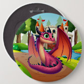 Niedlicher lila/roter Cartoon Button (Vorne & Hinten)