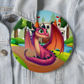 Niedlicher lila/roter Cartoon Button (Beispiel)