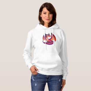 Niedlicher lila/roter Cartoon Hoodie