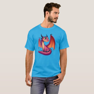 Niedlicher lila/roter Cartoon T-Shirt