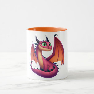 Niedlicher lila/roter Cartoon Tasse