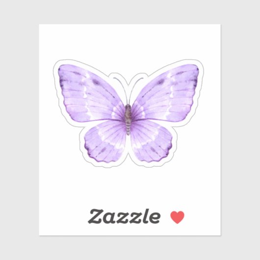 Niedlicher lila Schmetterling Aufkleber (Blatt)