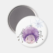 Niedlicher lila Spinnmagnet Magnet (Vorderseite/Rückseite)