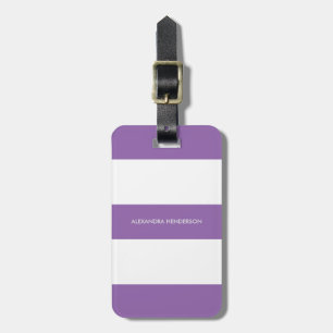 Niedlicher Lila Streifenweg Chic Luggage Tag Gepäckanhänger
