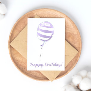 Niedlicher Lila Strickballon - Kindergeburtstag Postkarte
