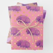 Niedlicher lila tardigrade Wasserbär schwimmen Geschenkpapier Set (Beispiel)