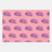 Niedlicher lila tardigrade Wasserbär schwimmen Geschenkpapier Set (Vorderseite)