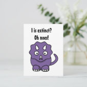 Niedlicher Lila Triceratops Cartoon mit sonniges A Postkarte (Stehend Vorderseite)