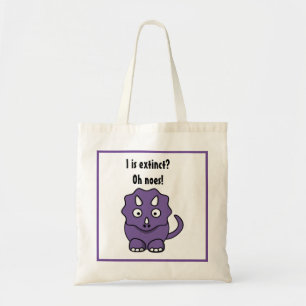 Niedlicher Lila Triceratops Cartoon mit sonniges A Tragetasche