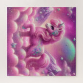 Niedlicher lila und rosa Glitzer hell einhorn Puzzle (Horizontal)