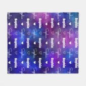 Niedlicher, lila Wiederholname personalisiert Fleecedecke (Vorderseite (Horizontal))
