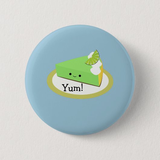 Niedlicher Limoner Kuchen Button (Vorderseite)
