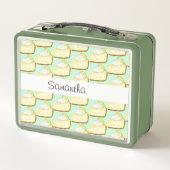 Niedlicher Limoner Kuchen Metall Brotdose (Rückseite)