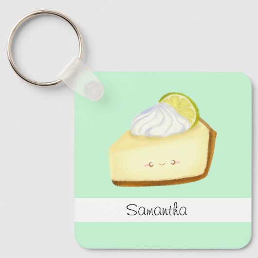 Niedlicher Limoner Kuchen Schlüsselanhänger (Vorderseite)