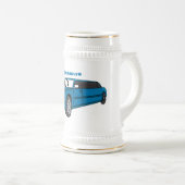 Niedlicher Limousinen-Cartoon Bierglas (VorderseiteRechts)