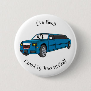 Niedlicher Limousinen-Cartoon Button