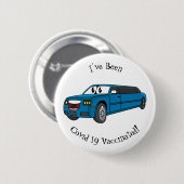 Niedlicher Limousinen-Cartoon Button (Vorne & Hinten)