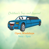 Niedlicher Limousinen-Cartoon Fensteraufkleber (Blatt 3)