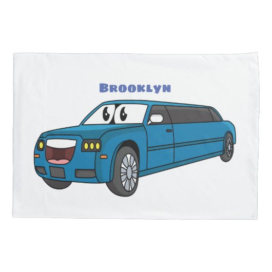 Niedlicher Limousinen-Cartoon Kissenbezug (Rückseite)