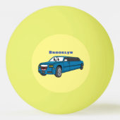 Niedlicher Limousinen-Cartoon Tischtennisball (Rückseite)