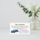 Niedlicher Limousinen-Cartoon Visitenkarte (Stehend Vorderseite)