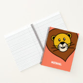 Niedlicher Lion Head | Monogram, Simple Cartoon Na Notizblock (Innenseite)