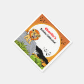 Niedlicher Lion Safari Tropischer Dschungel Cartoo Serviette (Ecke)