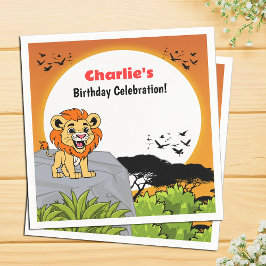 Niedlicher Lion Safari Tropischer Dschungel Cartoo Serviette