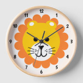 Niedlicher Lion Wild One Jungle Safari Cartoon Uhr (Vorderseite)