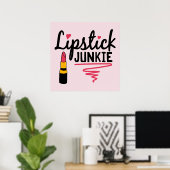 niedlicher Lippenstift-Wortart-Make-up-Künstler Poster (Heimbüro)