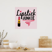 niedlicher Lippenstift-Wortart-Make-up-Künstler Poster (Küche)