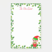 Niedlicher Little Elf & Green Leaf Rahmen Post-it Klebezettel (Vorderseite)