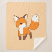 Niedlicher Little Fox auf Pfirsichbeige Sherpadecke (Vorderseite)