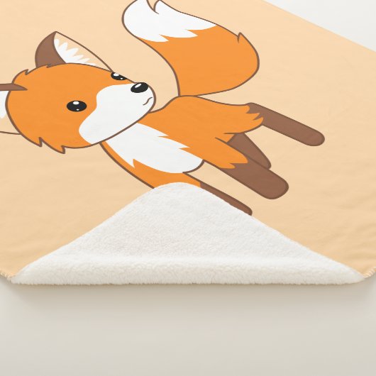 Niedlicher Little Fox auf Pfirsichbeige Sherpadecke (3/4)
