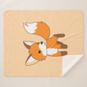 Niedlicher Little Fox auf Pfirsichbeige Sherpadecke (Vorderseite (Horizontal))