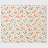 Niedlicher Little Fox und Igel mit Herbstlauben Geschenkpapier (Flach)