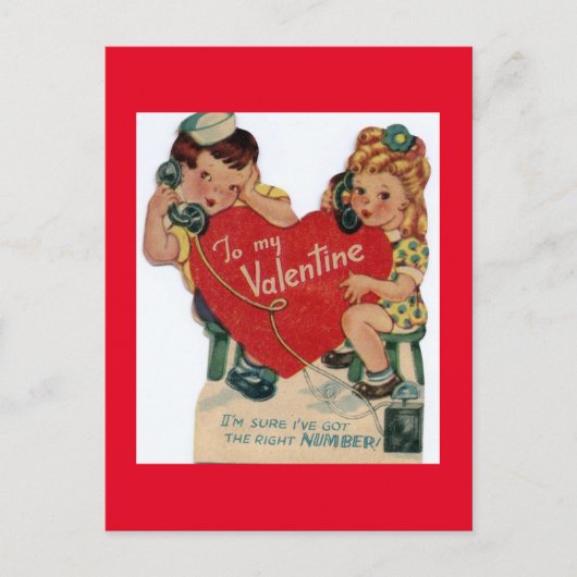 Niedlicher Little Sailor mit Girl Valentine Postkarte (Vorderseite)