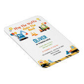 Niedlicher LKW-Bau Geburtstagsparty Einladung Magnet (Rechte Seite)